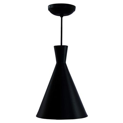 Vrct Black Cone Pendant Hanging Ceiling Light with Filament Bulb (No Bulbs Provided)