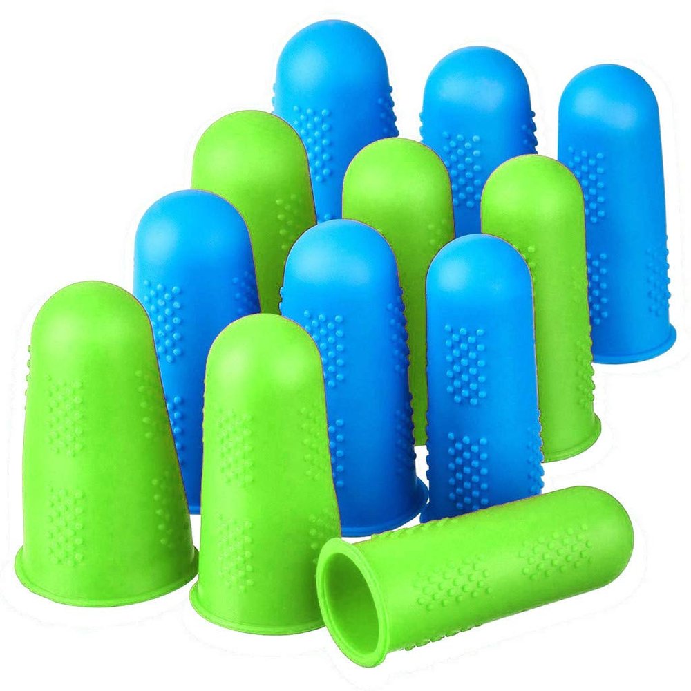 DZT1968 Hot Glue nti-Scalding Finger Caps 12 Pieces Silicone Finger Protectors for Hot Glue Wax Rosin Resin Honey Adhesives Scrapbooking Sewing in 3 Sizes