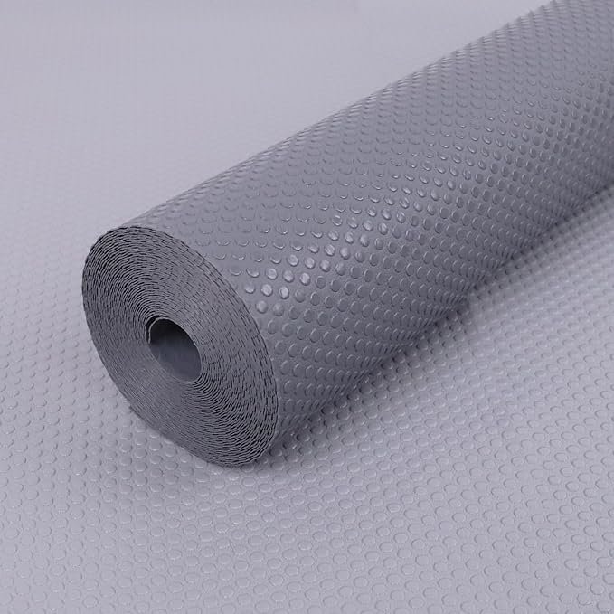 ElastPro EVA Mat Useful and Full Length 1.5 Meter (150 cm x 45 cm) Dots Anti Slip Mat/Sheet for Fridge, Kitchen, Drawer, Shelf Liner. Rich Look, 1 mm Thick, Grey