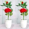 Litleo Artificial Rose Flower Plant with Pot (Yellow Flowers, 2 Pieces) view 1