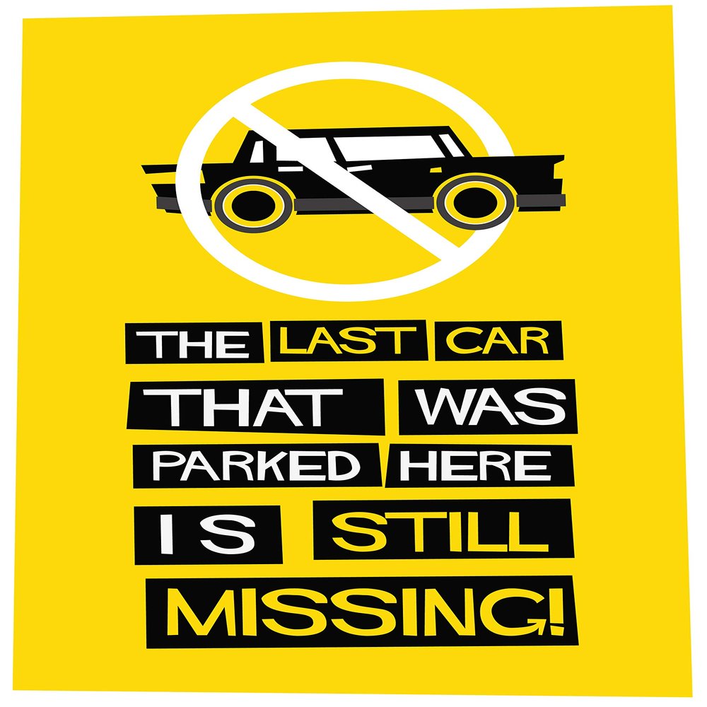PAPER PLANE DESIGN Funny No Parking Sign A3 Size Unframed Vinyl Non Tearable