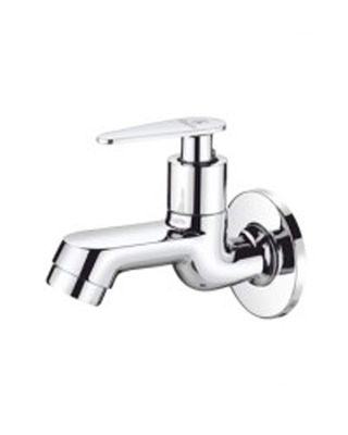 Glimpse(5101) Brass Bib Cock with Wall Flange (15Mm_Silver)