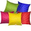 indoAmor Silk Decorative Golden Striped Throw Pillow Cover Bedroom & Living Room Cushion Cover Set Sofa (16X16 Inches), Set of 5 Covers, (Multicolour) view 1