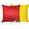 indoAmor Silk Decorative Golden Striped Throw Pillow Cover Bedroom & Living Room Cushion Cover Set Sofa (16X16 Inches), Set of 5 Covers, (Multicolour) view 2