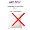 indoAmor Silk Cushion Cover, Golden Leaves Floral Design (Royal Blue, 16x16 Inches) Set of 5 Covers view 4