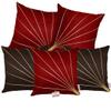 indoAmor Stripes Pattern Silk Cushion Covers (Maroon & Brown, 16x16 inches) - Set of 5 Pieces view 1