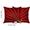 indoAmor Stripes Pattern Silk Cushion Covers (Maroon & Brown, 16x16 inches) - Set of 5 Pieces view 4