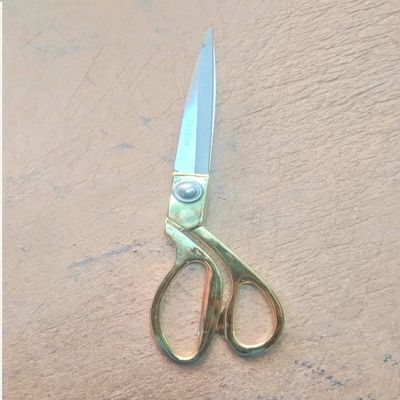 IVAAN Carbon Steel Tailoring Single Scissor with Brass Finish Handle (8 Inches)