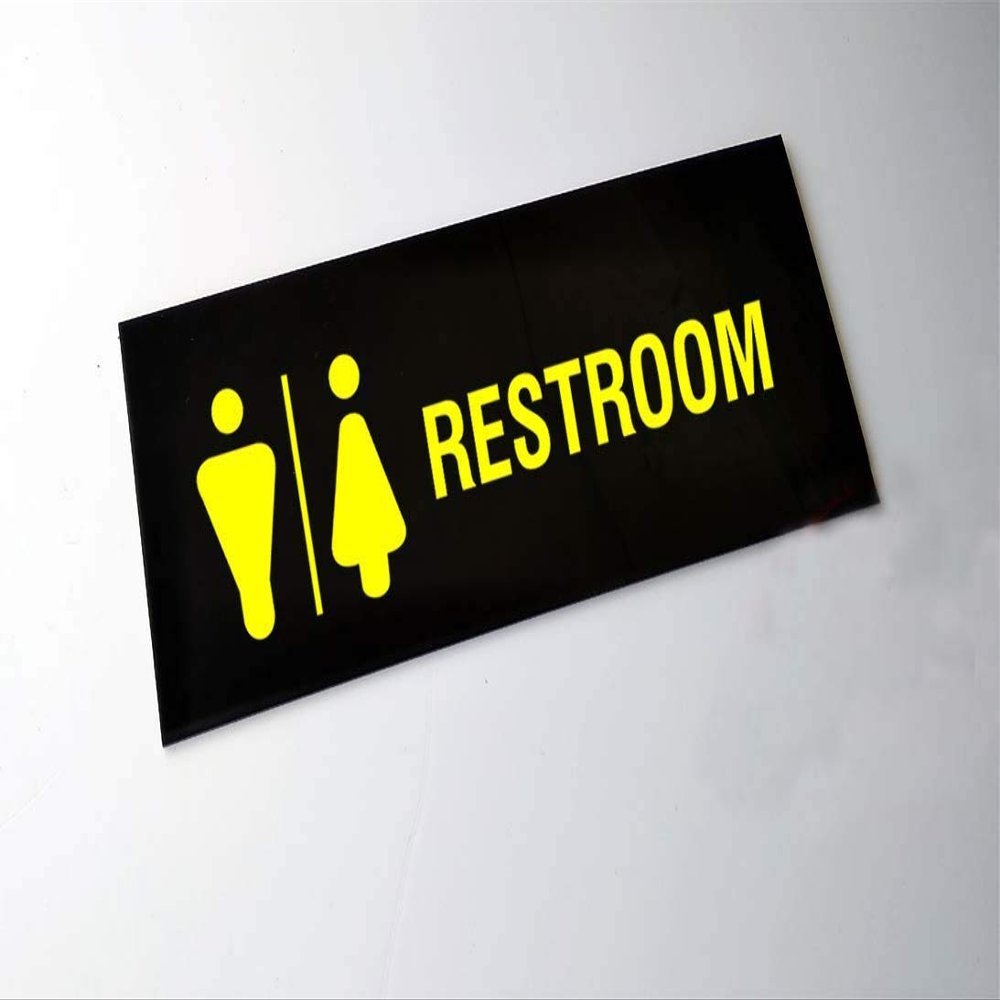 fingerz Restroom Acrylic Vinyl Sticker Letters Sign Board Office Home Gate Hanging Signage (25 x 10 cm)