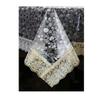 Bubble Design Transparent 6 Seater Dining Table Cover with Golden LACE (54X78 INCHES) view 2