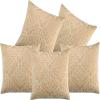 Belive-Me Velvet Embos Small Cushion Covers Set of 5 Pieces(12 x 12inch / 30 x 30cm, Beige) view 1