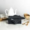 Encasa XO Kitchen Cloth for Cooking | Cotton Hand Towel for Drying Dishes | 70x45 cm Tea Towels | Highly Absorbent for Cleaning & Quick Drying of Plates & Glasses | Butcher Black (Set of 4 Pieces) view 2