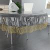 MONKDECOR Classic Transparent 6 Seater Oval Dining Table Cover with Golden LACE (60X90 Inches)(Plastic, Pack of 1) view 2