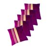 MSenterprises Cushion Cover Purple Burnt Ambose Velvet Patti Cushion Covers Pack of 5(40 x 40 Cms Or 16x16 Inch) view 1