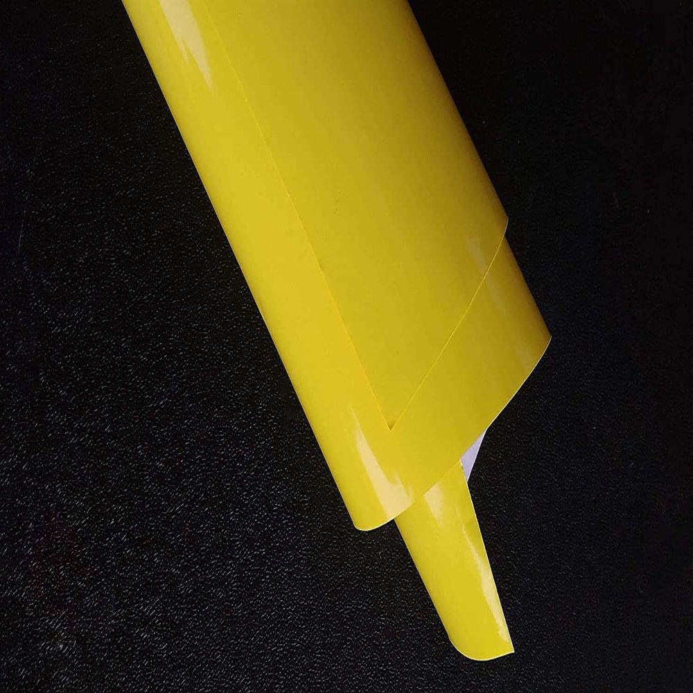 SIGN EVER Self Adhesive Fluorescent Yellow Wallpaper Waterproof Old Furniture Vinyl Stickers Wooden Door Wardrobe Wall Papers (24X24 Inch)