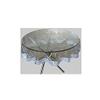 MONKDECOR Classic Transparent 6 Seater Round Table Cover with Silver Lace (72 Inches) view 1