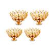 Brass Gallery Brass Flower Crystal Diya Akhand Jyoti Oil Lamp for Home Temple Puja Decor Gifts Pack of 4 (Crystel Bowl, 4 pcs) view 1