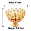 Brass Gallery Brass Flower Crystal Diya Akhand Jyoti Oil Lamp for Home Temple Puja Decor Gifts Pack of 4 (Crystel Bowl, 4 pcs) view 2
