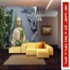 999Store 3D Print Latest Door Living Room Bed Room Home Hall Wall 3d wallpaper for walls Lord Gautam Buddha Budha and Green Leaves Mural wallpaper for walls ( Vinyl Self Adhesive 48X36 Inches ) NonW4301292 view 2