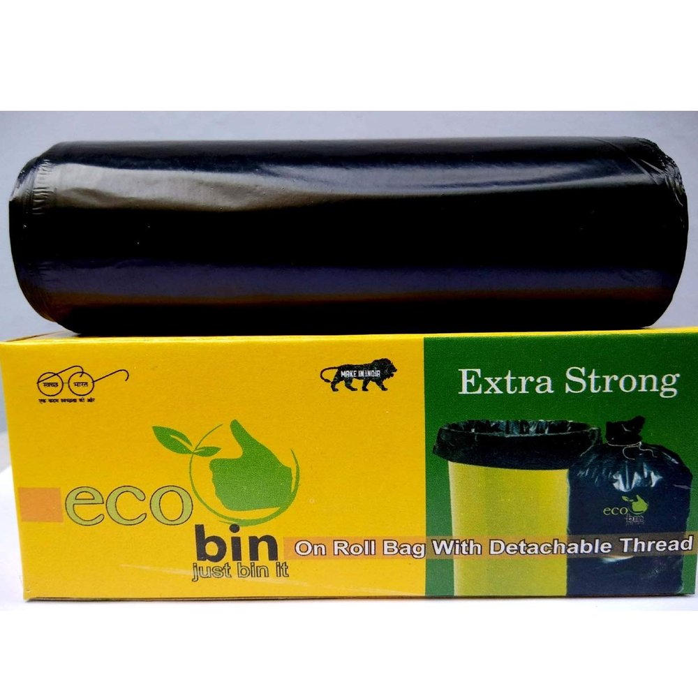 Eco bin Dustbin Bags Biodegradable For Kitchen, Office, Medium Size (Black, 43cmx48cm, 180 Bag)(Garbage Bags/Trash bags)