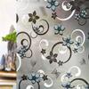 KREEPO Privacy Window Film Printed Blue Flower Window Frosting Film Window Sticker Frosted Vinyl Sheets for Front Door/Bathroom/Sidelight/Small Windows, 12''x84'' view 1