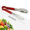 THW 9 Inch Stainless Steel Utility Tongs with Red Vinyl Coated Handle- Heavy Duty Long Kitchen Tongs for Barbecue Grilling Cooking Roasting Serving Buffet Salad Ice Oven, Pack of 2 Pieces view 2