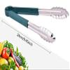 THW 9 Inch Stainless Steel Utility Tongs with Green Vinyl Coated Handle- Heavy Duty Long Kitchen Tongs for Barbecue Grilling Cooking Roasting Serving Buffet Salad Ice Oven, Pack of 2 Pieces view 2