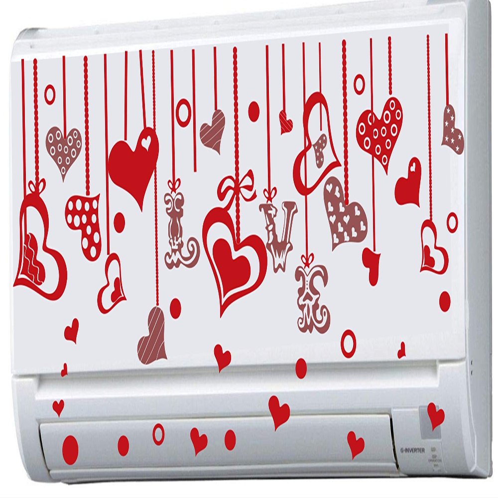 DreamKraft Decorative Love Heart Theme Air Conditioner Sticker | AC Skin for Home, Living Room, Kids Room Decor (91 cm x 33 cm)
