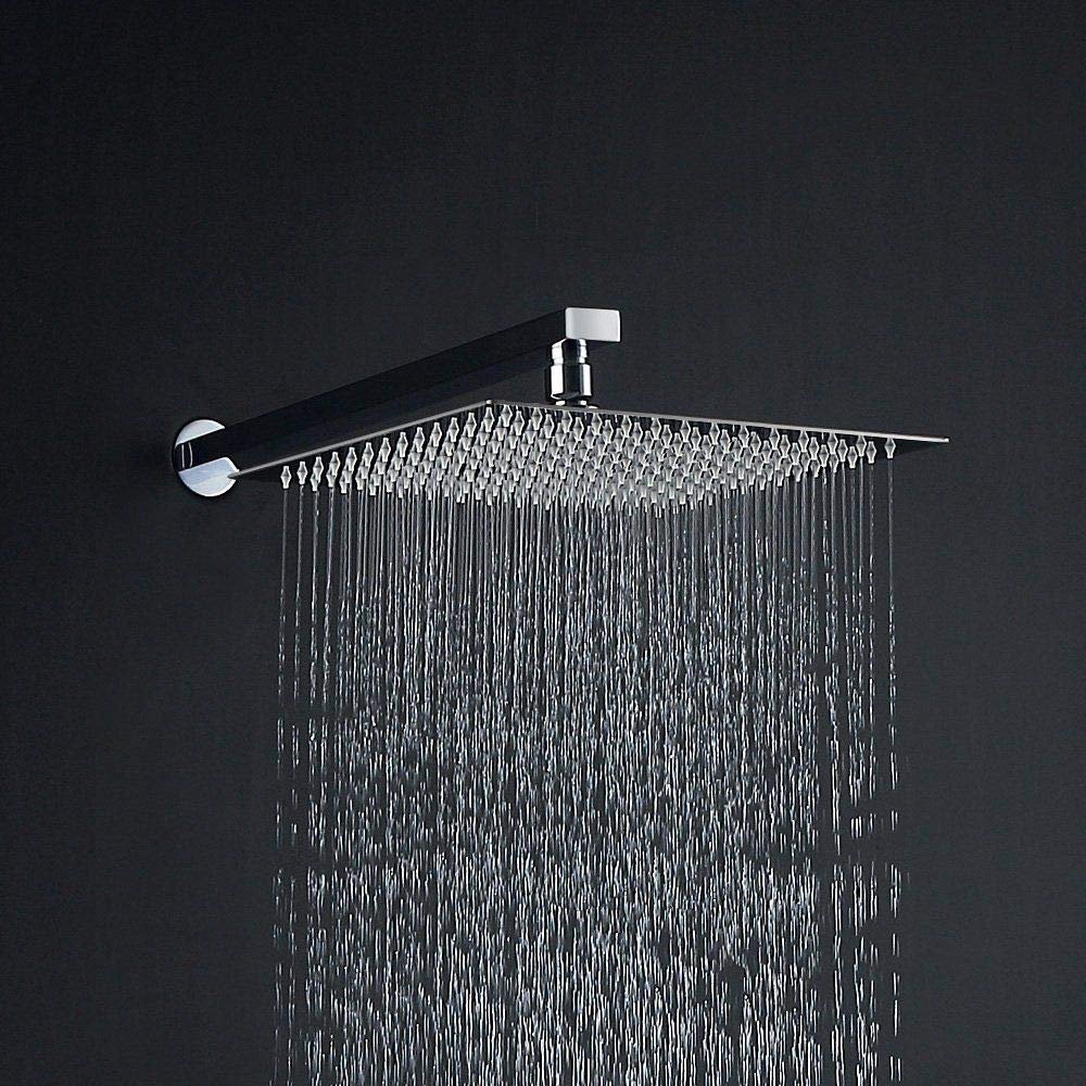 season 8X8 Inch Shower With 15 inch Arm Stainless Steel Overhead Shower (Combo Set)