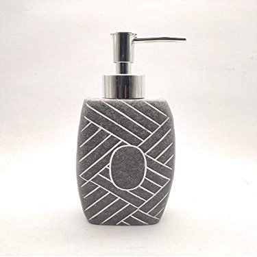 TOTO DEALS Elegant Oval Shape Stone Liquid Soap Dispenser (350 ml, Grey)
