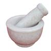Ekam Art White Marble Stone Mortar Pestle Handcrafted Kitchenware Medicine Herb Crusher view 1