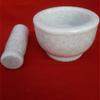 Ekam Art White Marble Stone Mortar Pestle Handcrafted Kitchenware Medicine Herb Crusher view 3