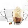 PrimeWorld European Tea Coffee 180 ml Cup Set of 6 pcs, Crystal Espresso Mug, Clear Toughened Glass Mug with Handle for Cappuccino, Milk, Latte hot and Green Black Tea view 1