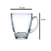 PrimeWorld European Tea Coffee 180 ml Cup Set of 6 pcs, Crystal Espresso Mug, Clear Toughened Glass Mug with Handle for Cappuccino, Milk, Latte hot and Green Black Tea view 3