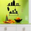 ISEE 360 Wall Sticker Food Set for Kitchens Hotel Restaurant Coffee Shop Home Canteen Vinyl Decals Black L X H 60.00 x 40.00 Cm view 1