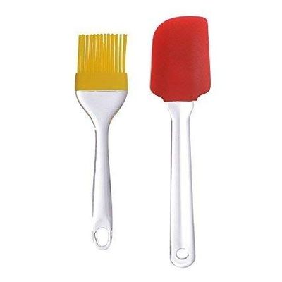 Blumfye Silicone Spatula and Brush Set - for Pastry, Cake Mixer, Decorating, Cooking, Baking, Glazing