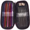 Naitik Creation 22 Pcs Aluminium Crochet Hooks Needle Knitting Needles Set with Purple Case for Beginners, 22 Pieces, Multicolor view 1