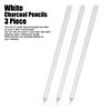 Posh Medium Charcoal Art Drawing Pencils Set, Sketching Pencils for Dark or Tinted Paper - 3 Pcs, White view 4