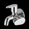 ZAP Prime Two-in-One Bib Cock Tap | Complete Brass 2-Wayfor Washing Machine with Water Saving Aerator/Brass Tap for Bathroom Kitchen | Wall Flange Mount Installation | Chrome Finish | Set of 1 view 2