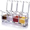 MOHAK Acrylic Seasoning Box Seasoning Storage Clear Spice Rack Organizer Condiment Holder Container Spices,with Plastic Spoons view 1