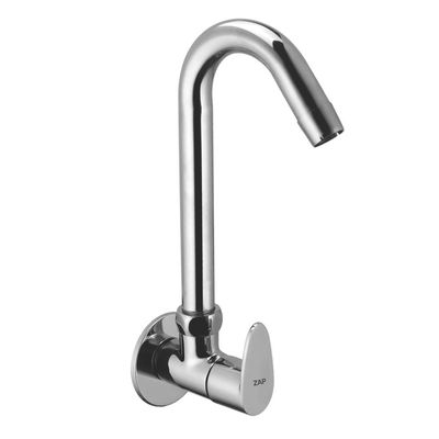 ZAP Pluto Light Chrome Kitchen Sink Cock | Deck Mount Kitchen Sink Tap | Hot or Cold Water Tap for Home | Easy-to-Use Modern Sink Tap