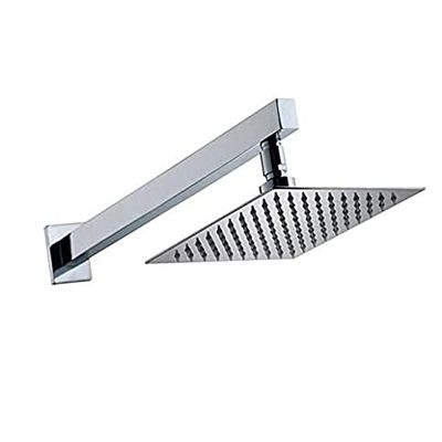Install 4x4 Inch Shower With 15 inch Arm Stainless Steel Overhead Shower (Combo Set)