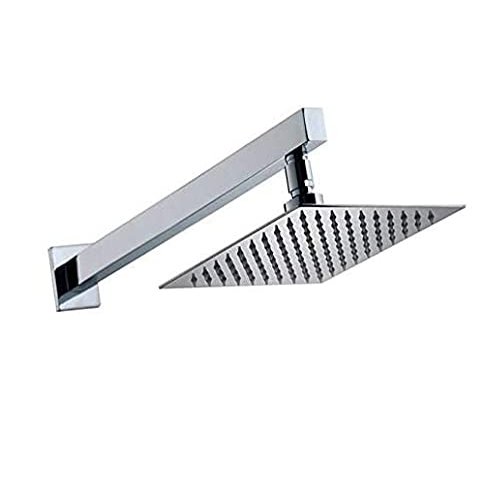 Install 4x4 Inch Shower With 15 inch Arm Stainless Steel Overhead Shower (Combo Set)