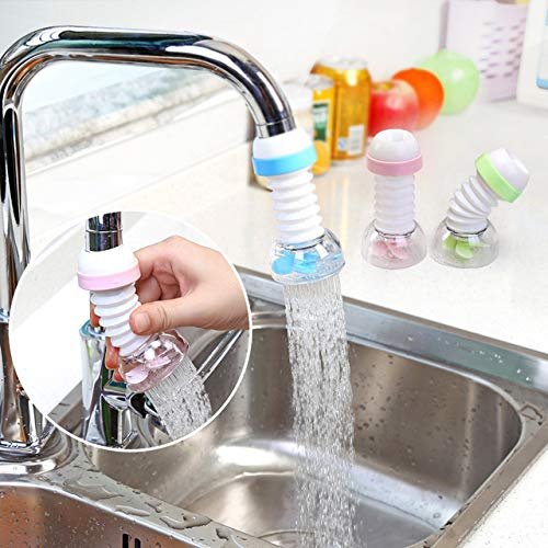 yutiriti Plastic Adjustable Faucet Nozzle Water Filter Saving Device for Bathroom and Kitchen (4.5x4.5x6 cm, Multicolour)