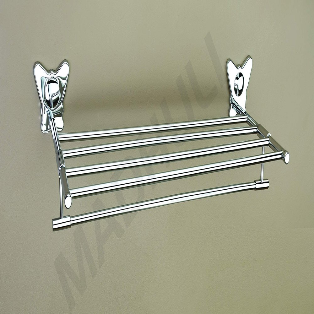 MADHULI Butterfly Stainless Steel Towel Rack for Bathroom/Towel Stand/Hanger/Bathroom Accessories (18 Inch-Chrome)