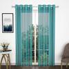Soulful Creations Tissue Curtain (Aqua, 5 Feet) -Pack of 2, lined view 2