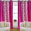 Inira Trendz Polyester Solid Eyelet Long Door Curtain, Pink, Pack of 1, Grommets, Eyelet view 1
