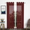 Soulful Creations Polyester Tissue Curtain, 5 Feet, Maroon, Pack of 2 view 2