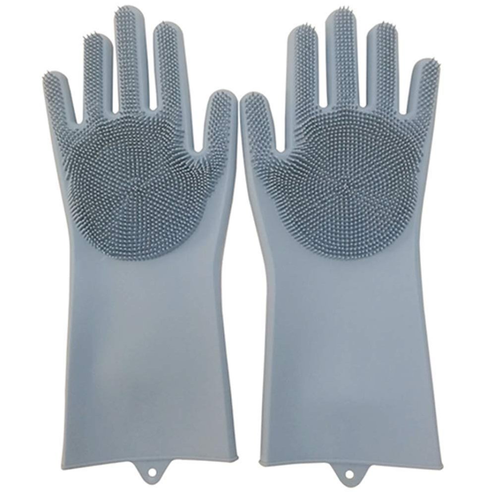 GLIVE (LABEL) Multipurpose Scrub Gloves, Non-Slip Gloves, Kitchen Tool for Household, Dish Washing, Pet Hair Care, Washing The Car - 1 Pair
