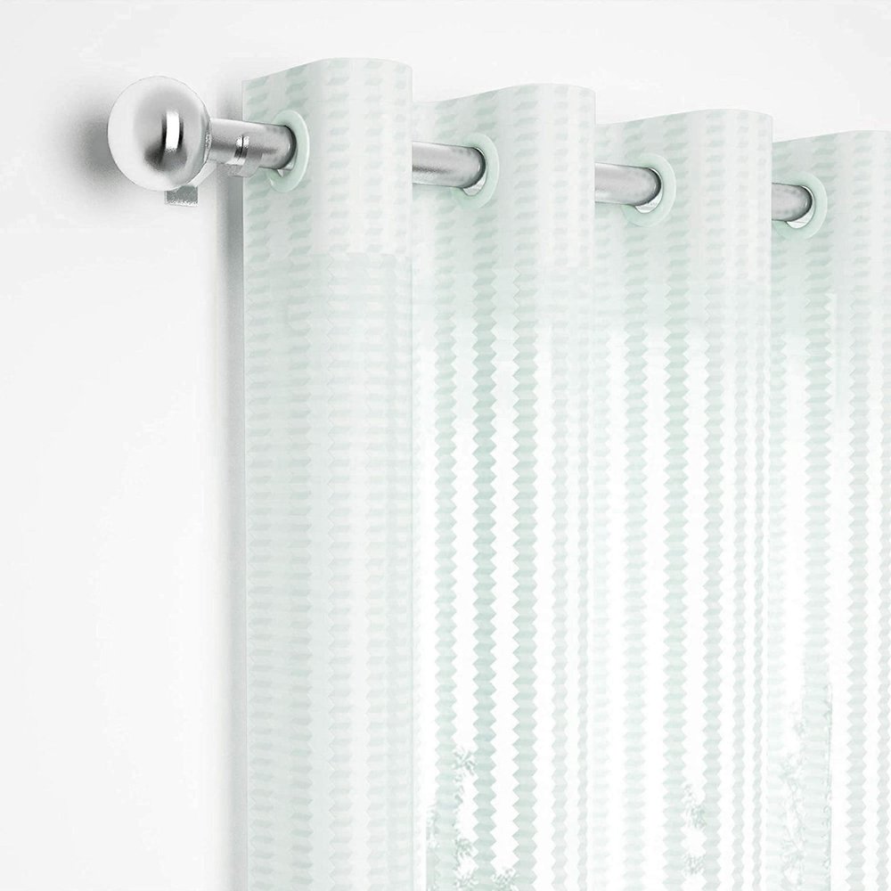 Soulful Creations Tissue Curtain, (White, 5 Feet) Pack of 2, lined